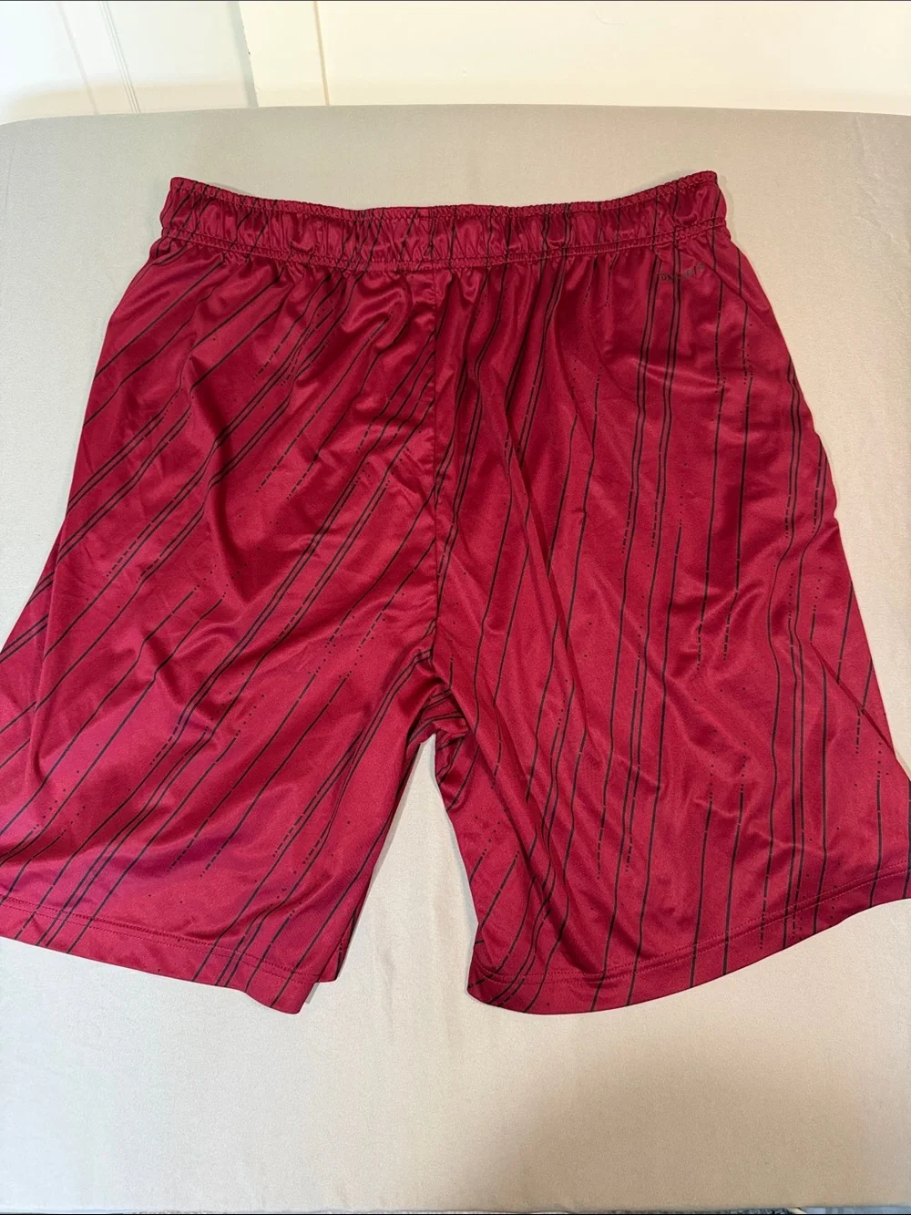 Nike Men’s Maroon Athletic Shorts with Black Pinstripes